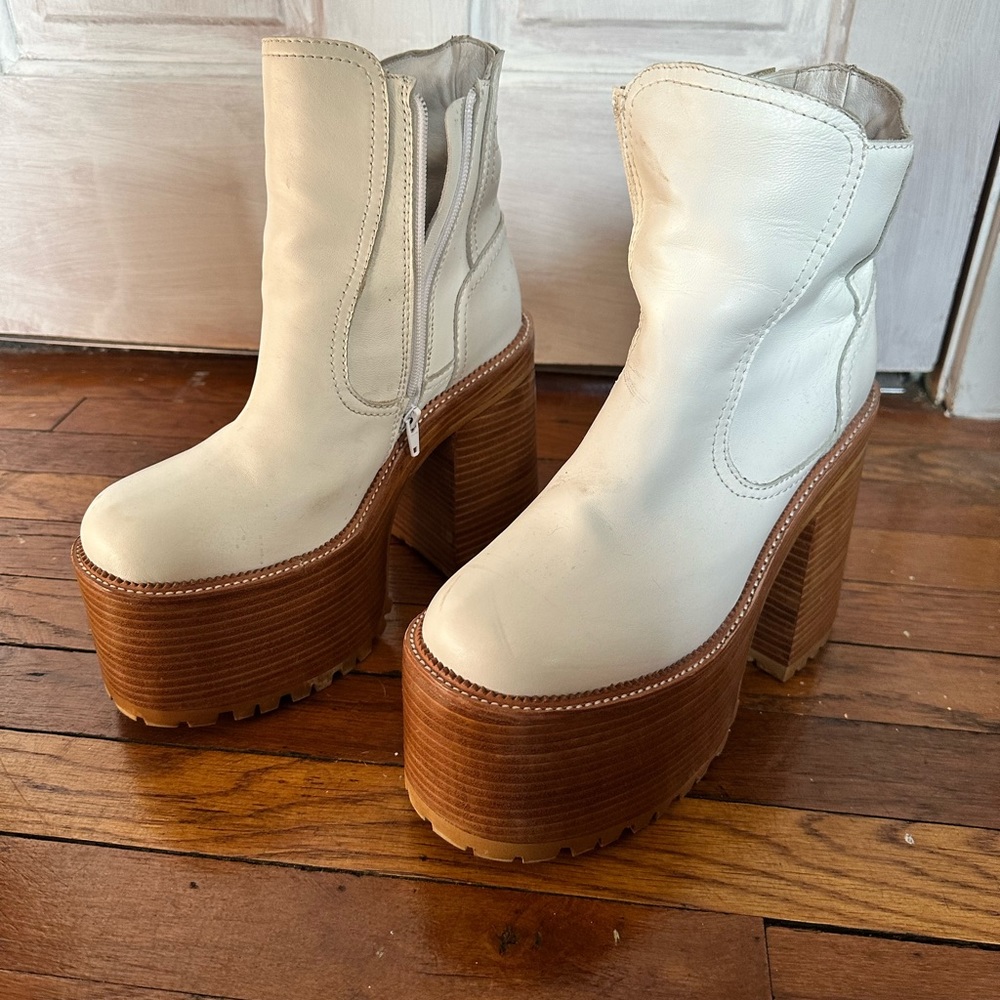 Jeffrey Campbell Critical Platform Bootie in White